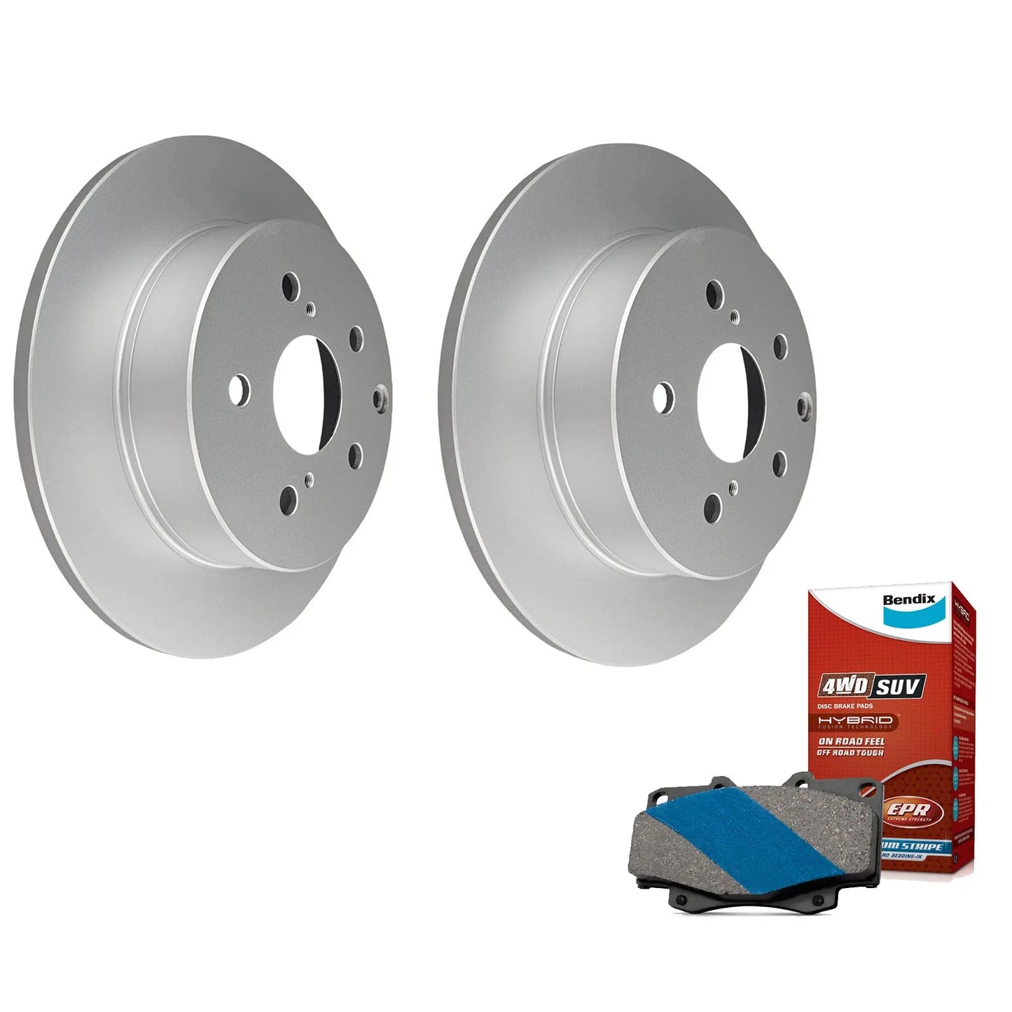 Set of 4 Bendix Rear Brake Pads and Rotors for Toyota RAV4 (2006–2018)