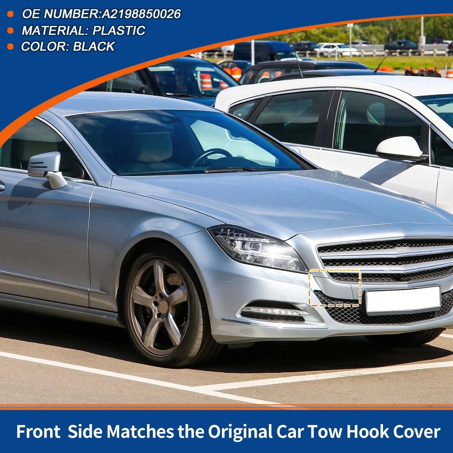 Tow Hook Cover for Mercedes-Benz CLS550 (2012–2018) A2188850026 Black
