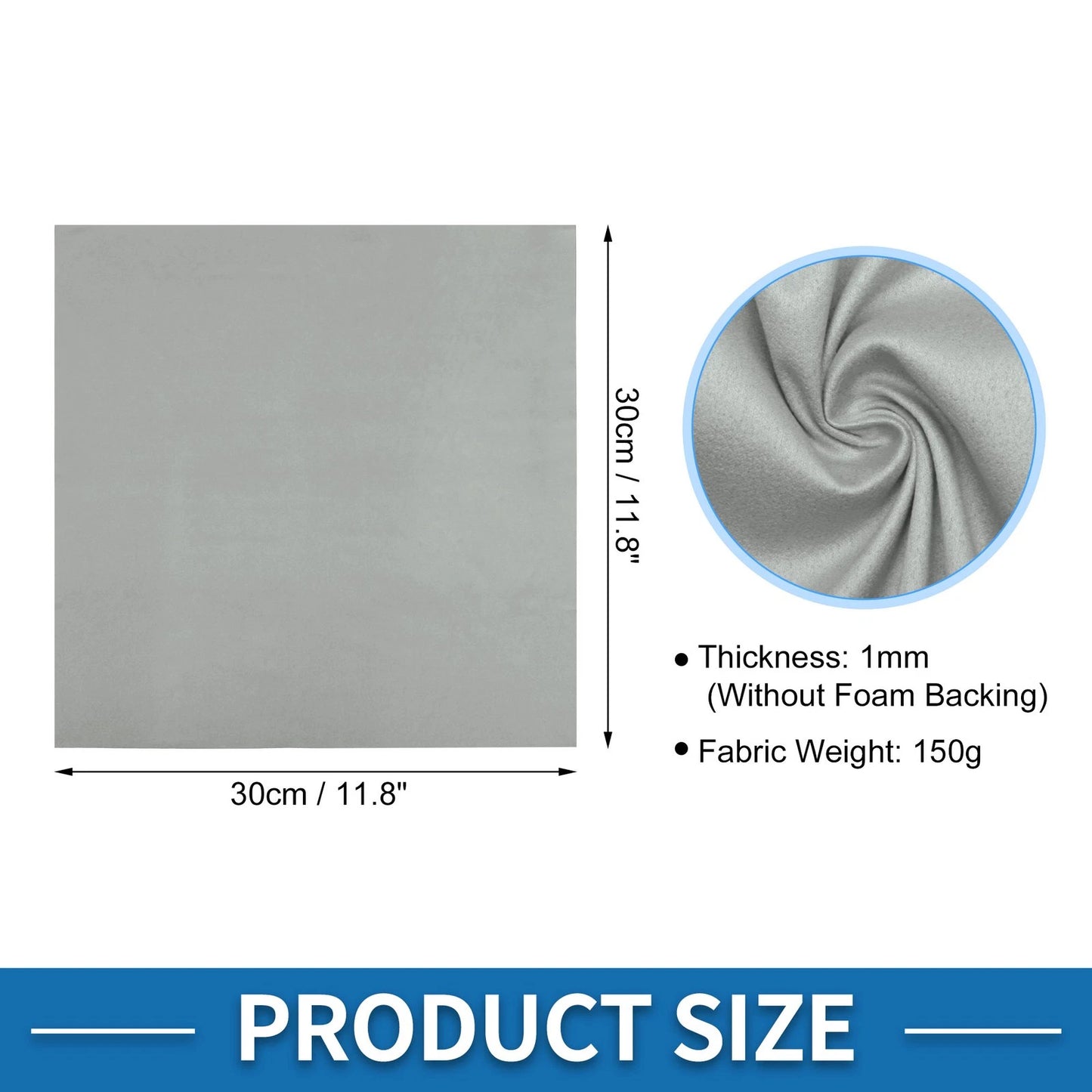 Suede Fabric Headliner for Car Roof Repair - Light Gray (11.8"x11.8")