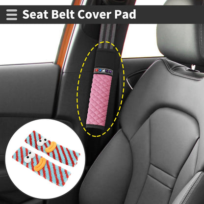 Set of 2 Seat Belt Cover Pads for Universal Fit (24cm)