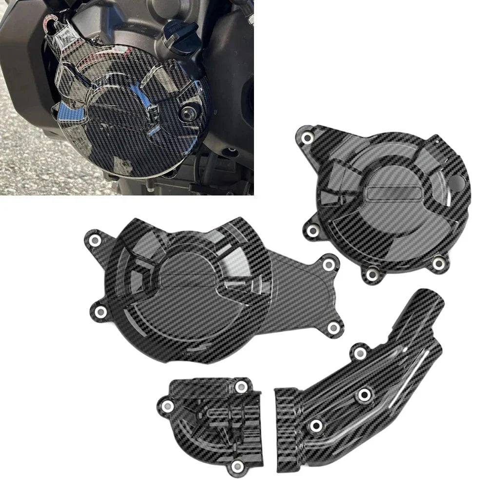 Carbon Fiber Look Engine Cover for Yamaha MT-07 XSR700 FZ-07 MT07 Tracer (14-24)