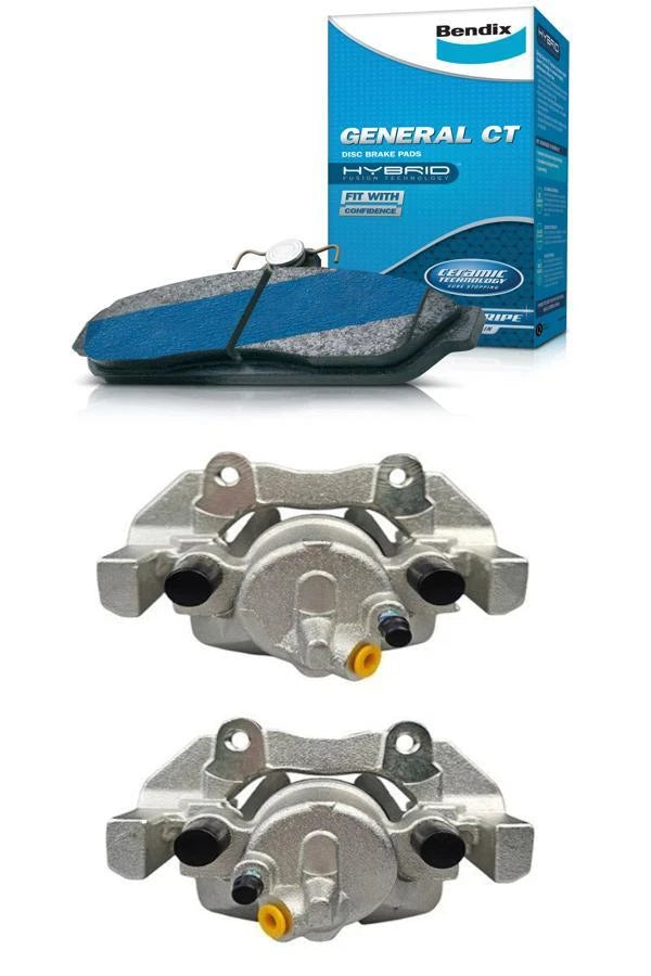 2X Brake Calipers and Brake Pads for Mazda Mazda3 (2003–2014)