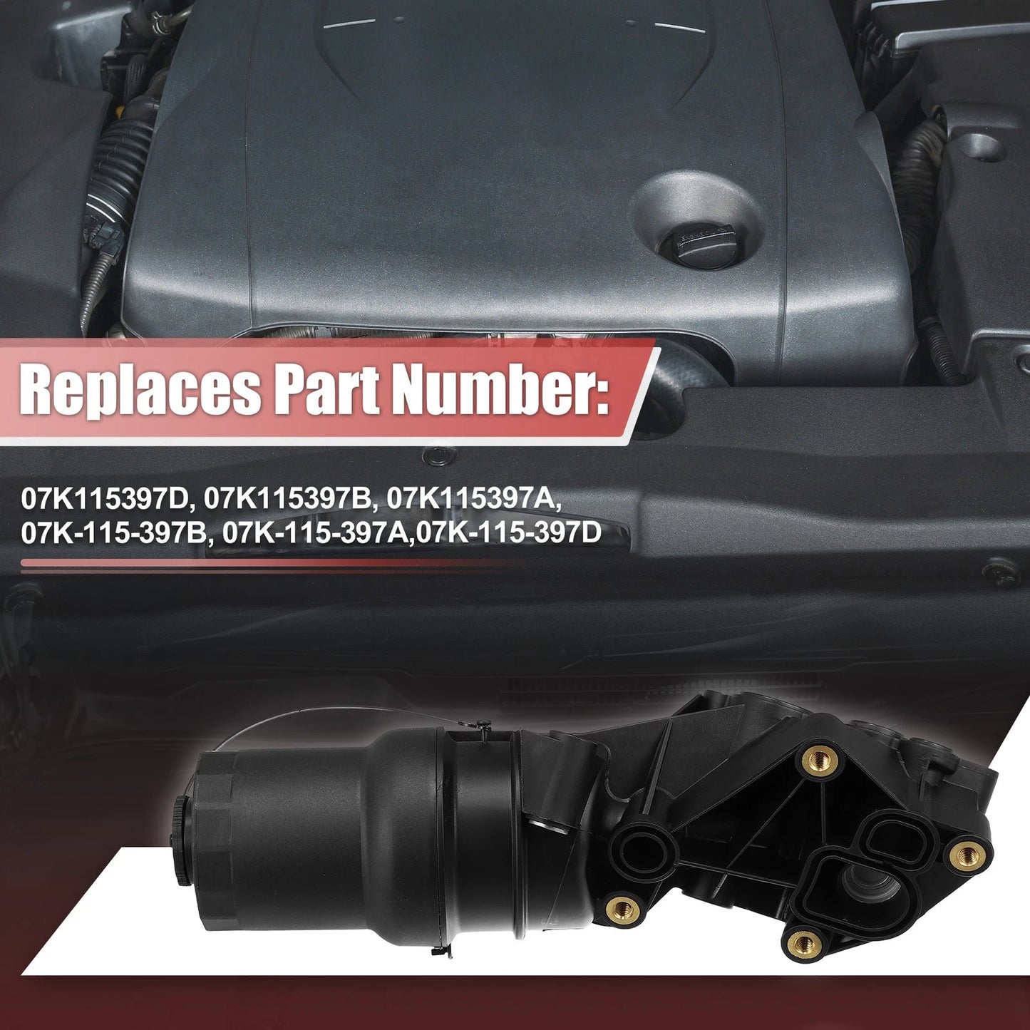 Oil Filter Base Housing Assembly 07K115397D for VW Jetta Golf Beetle (2006–2018)
