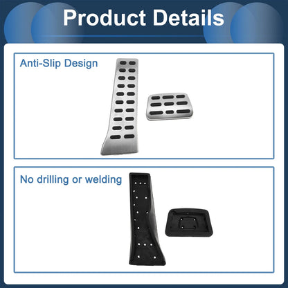 Automatic Footrest Pedals Cover for Hyundai Tucson (2016-2023) Silver Tone