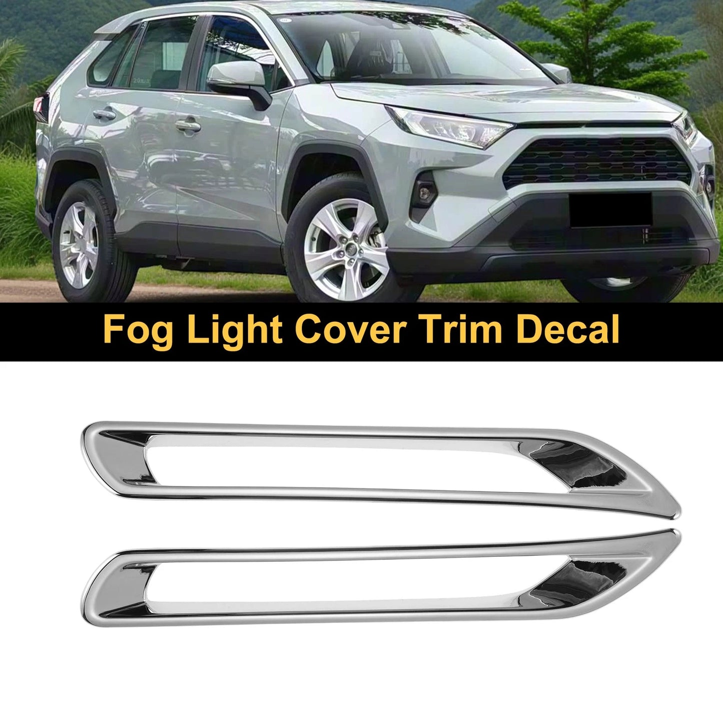 Set of 2 Fog Light Cover Trim for Toyota RAV4 (2019–2025) Plating