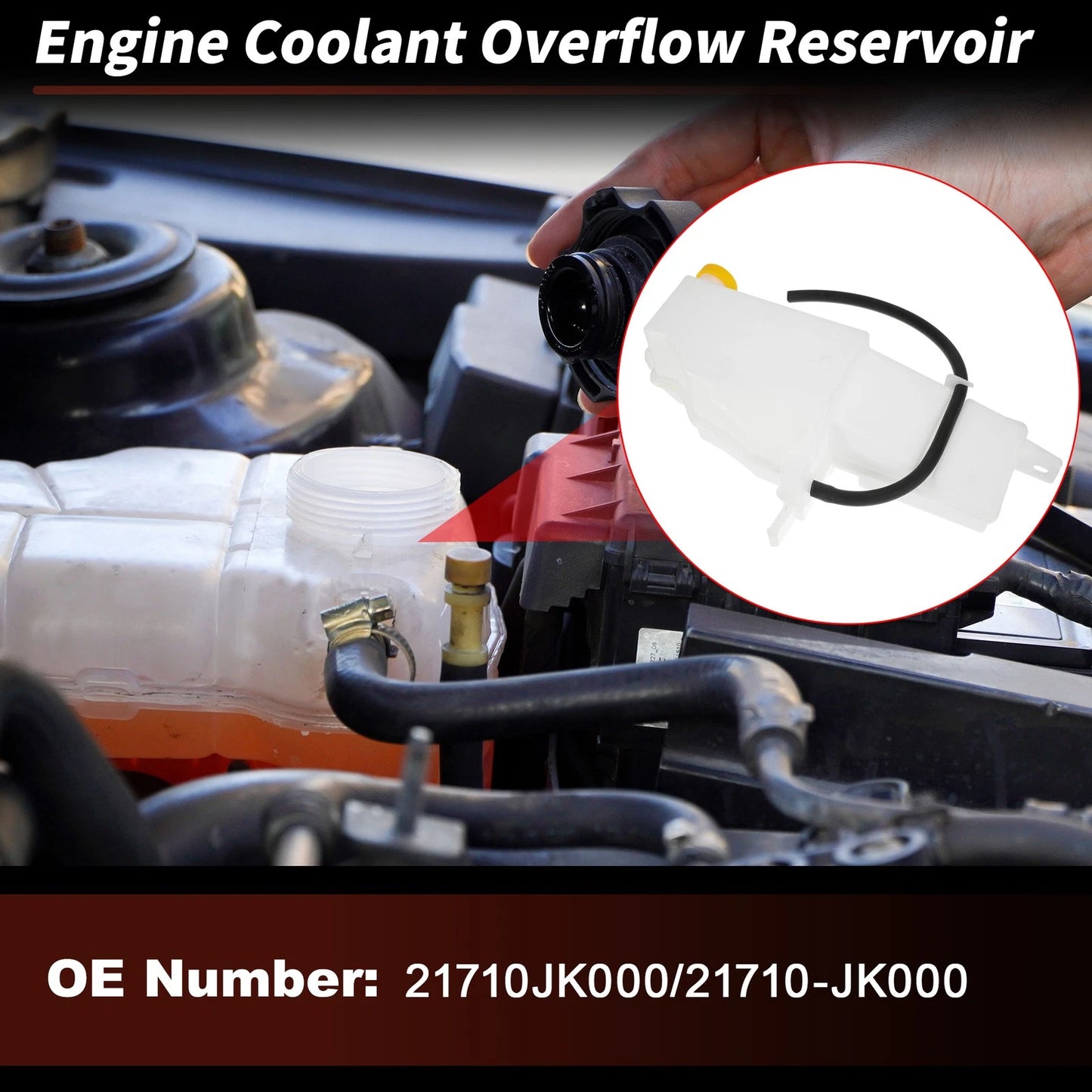 Coolant Expansion Reservoir Tank for Infiniti G35 G37 (2007–2008) 21710-JK000