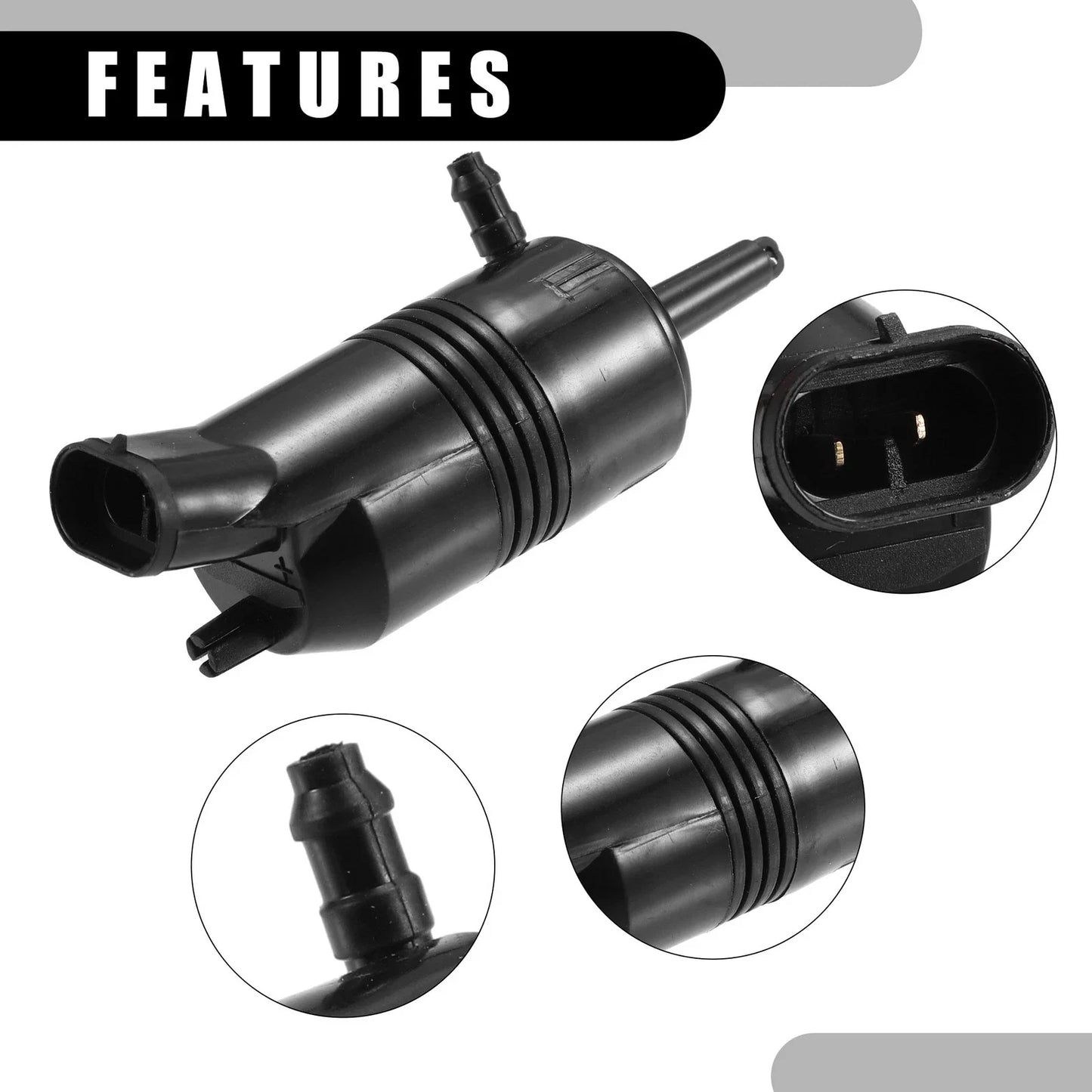 Rear Windshield Washer Pump for Chevrolet C1500 (1991-1999) Black