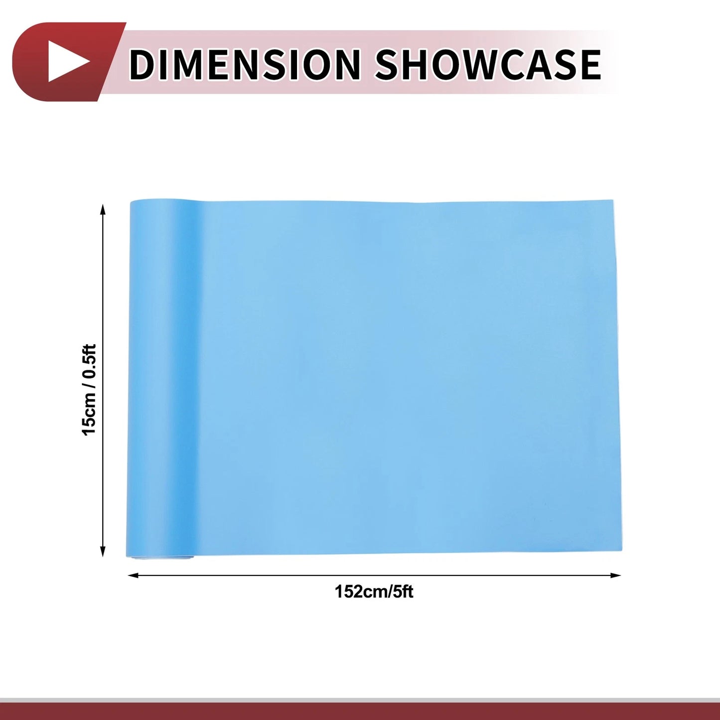 Matte Light Blue Vinyl Wrap Film for Universal Cars (15x152cm)