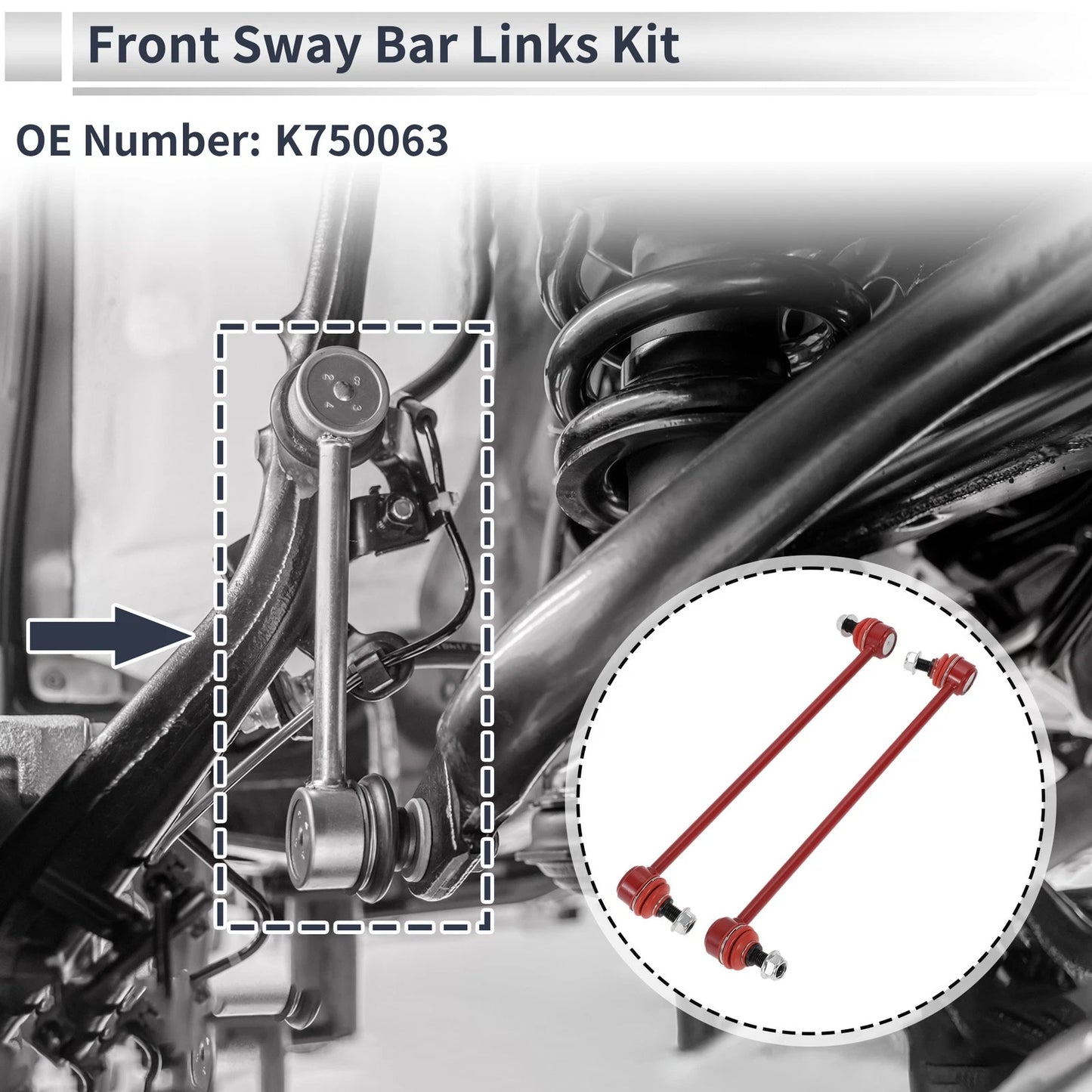 Set of 2 Front Stabilizer Bar Links for Land Rover Range Rover (2003–2012) No.K750063