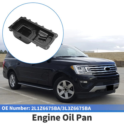 1 Pc Engine Oil Pan No.2L1Z6675BA for Ford Expedition (2002–2008) Iron Black