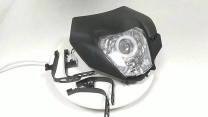 Black LED Headlight DRL Assembly for Yamaha YZ, WR, Kawasaki KDX, Suzuki DR, Honda
