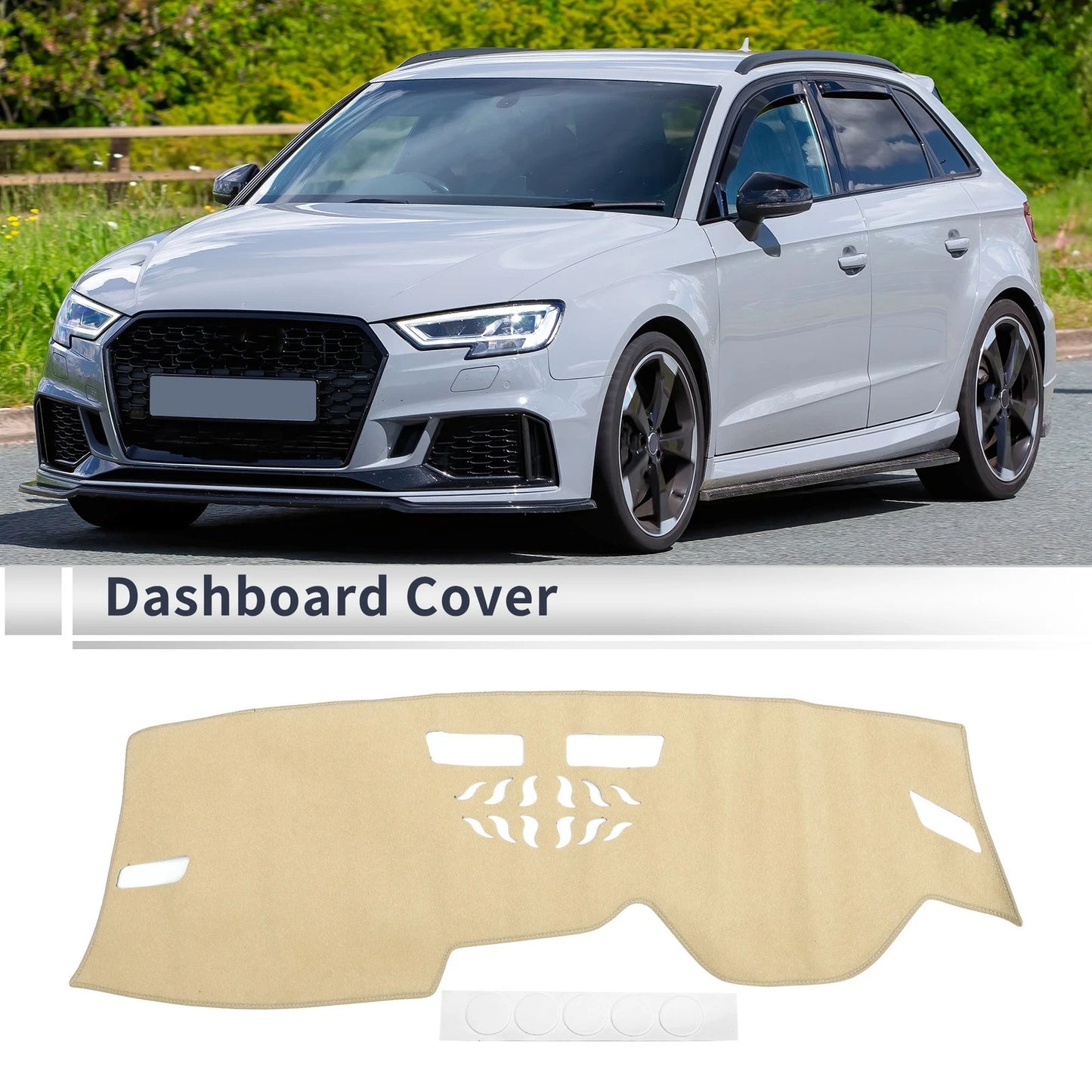 Dashboard Cover Mat for Volkswagen Golf 8 (2021–2024) Sun Protector Beige