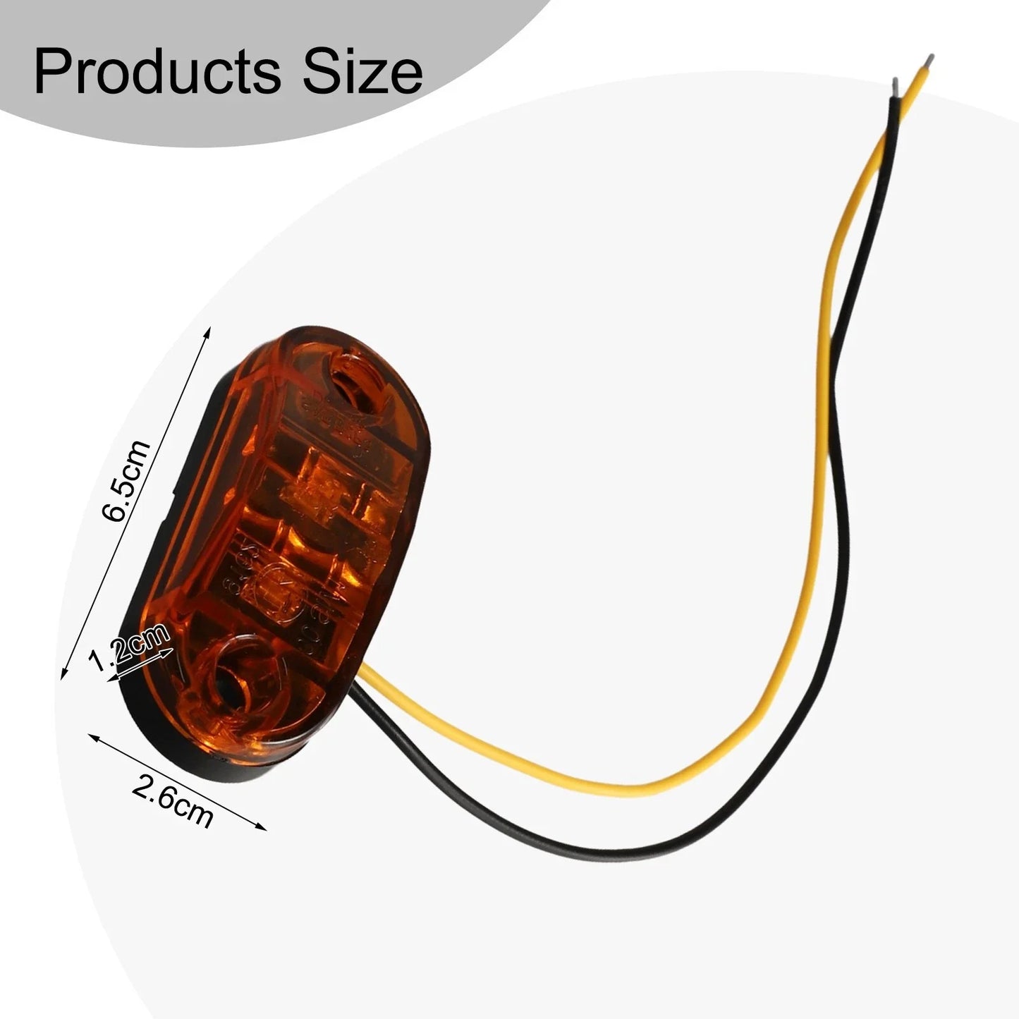 4x LED Front Side Marker Indicator Light 12V 24V for Car Truck Van Trailers