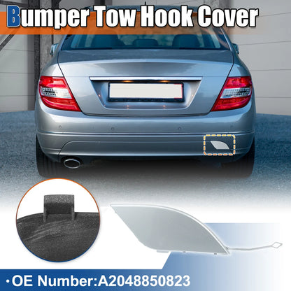 Rear Tow Hook Cover for Mercedes-Benz (2012-2015) Silver Tone