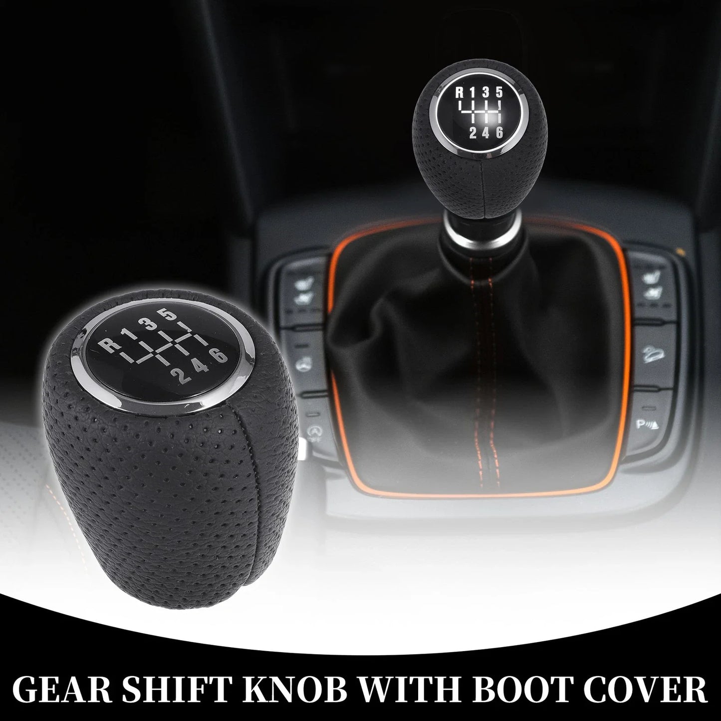 6 Speed Manual Gear Shift Knob for Chevrolet Cruze (2008-2012) Black Plastic