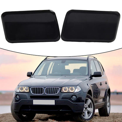 Black Headlight Washer Nozzle Cover Caps for BMW E83 (2004-2010)