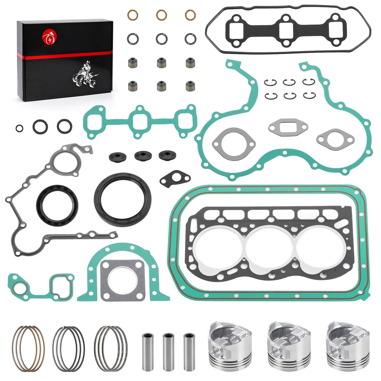 Engine Rebuild Kit with Pistons & Rings for Kawasaki Mule 3010-4010 (Diesel)