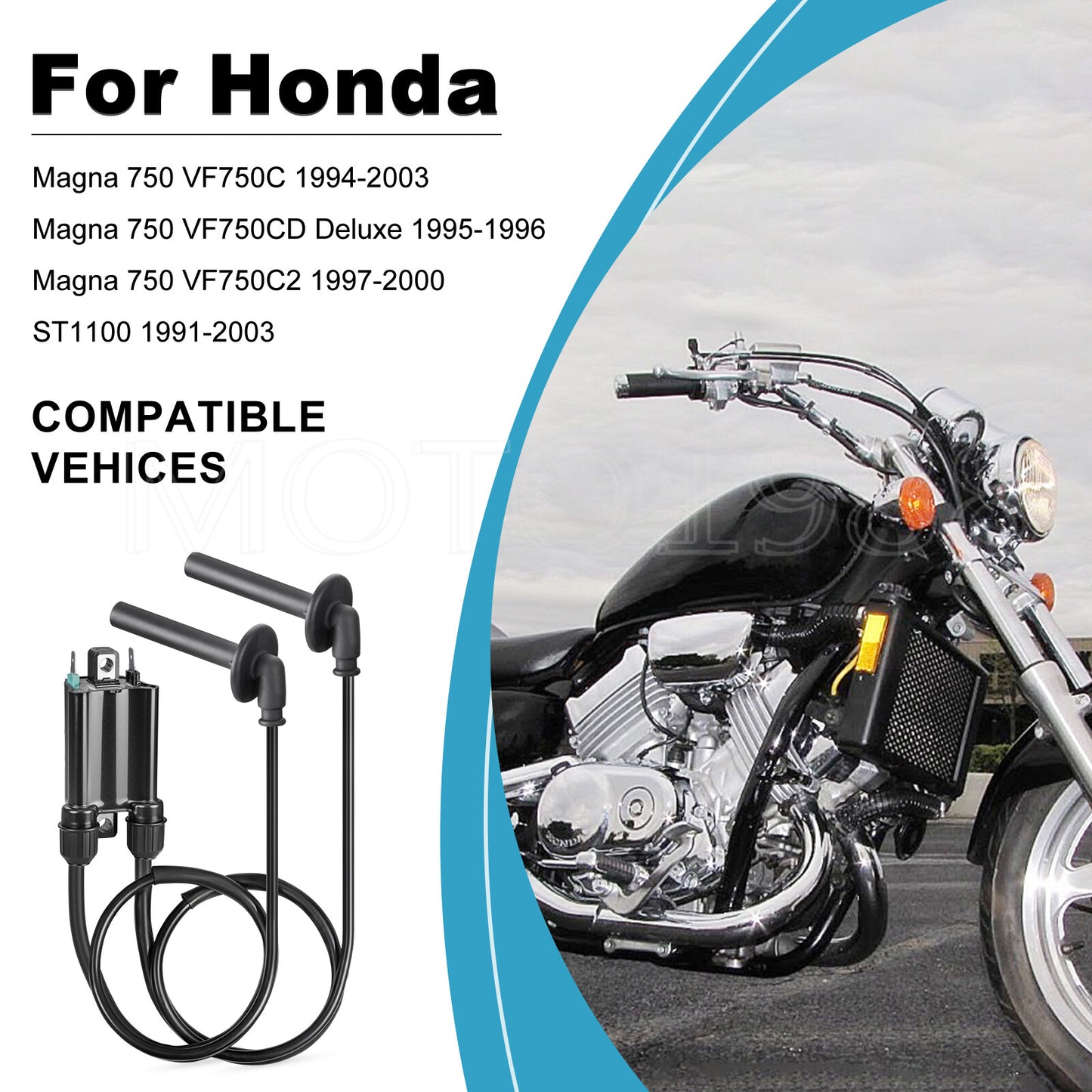 2 Ignition Coils & Spark Plugs for Honda ST1100 (1991–2003)