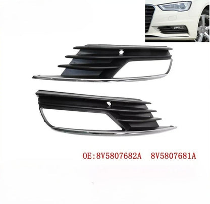 Pair Front Bumper Fog Light Grille Cover for Audi A3 Quattro 8V (2013–2020)