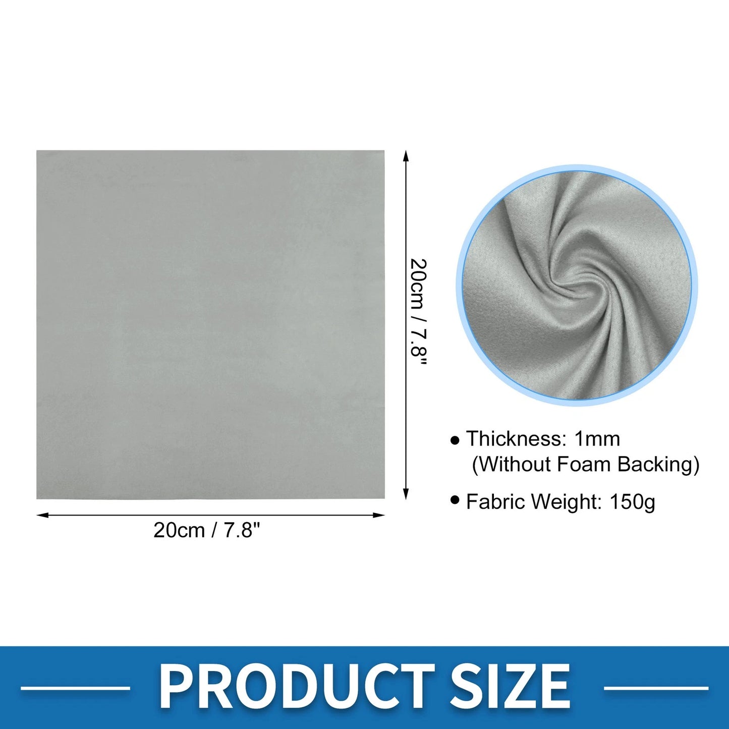 150G Suede Fabric Headliner for Car Roof Repair Light Gray (7.8"x7.8")