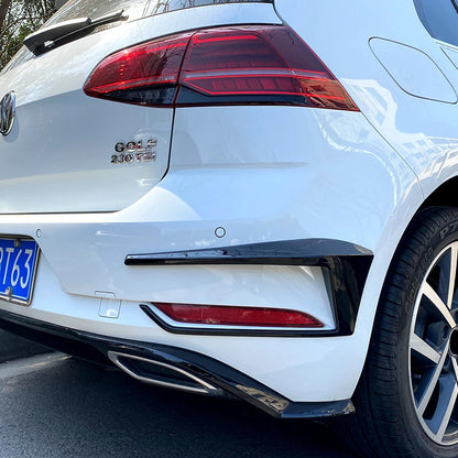 1 Pair Black Rear Bumper Fog Light Covers for VW Golf 7.5 (2016-2019)