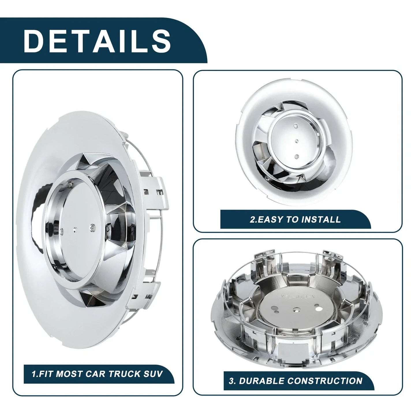 Wheel Center Cap 192mm for Chevrolet Silver Tone Plastic