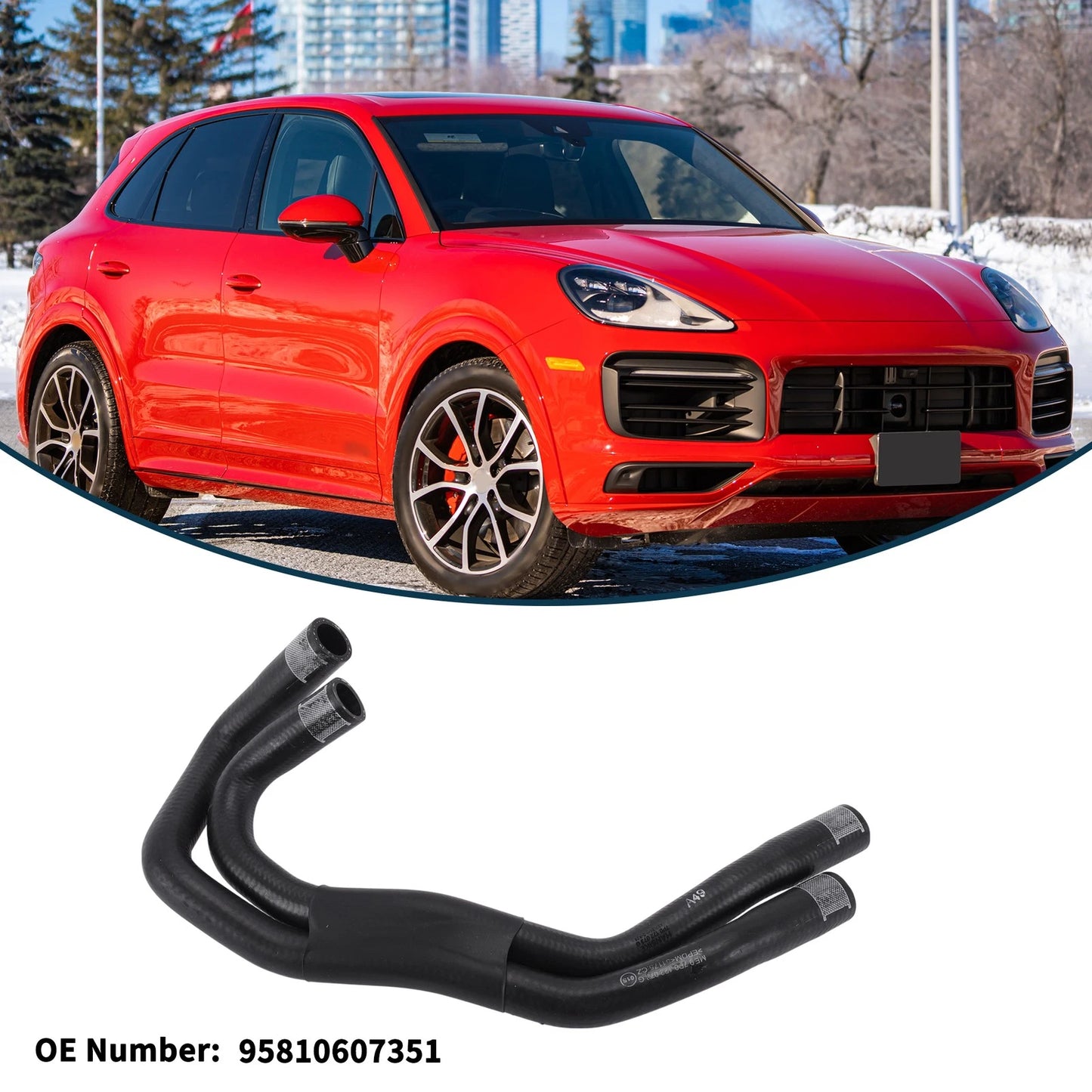 Radiator Hose for Porsche Cayenne (2009–2016) No. 95810607351 Rubber