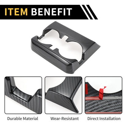 Armrestbox Rear Cup Holder Cover for Chevy Colorado (2023–2024) Carbon Fiber
