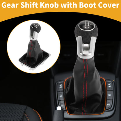5 Speed Gear Shifter Knob with Cover for Volkswagen Golf GTI (2013–2018)
