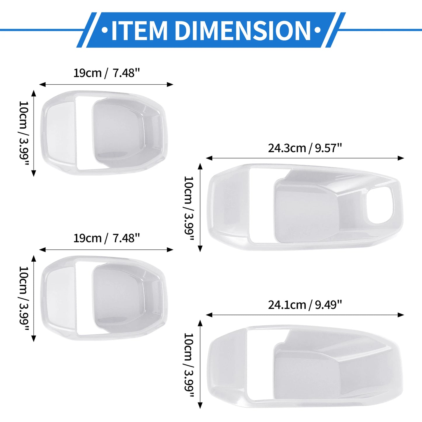 Set of 4 Door Bowl Cover Trim for Jeep Wrangler JL JLU (2018–2024) ABS White