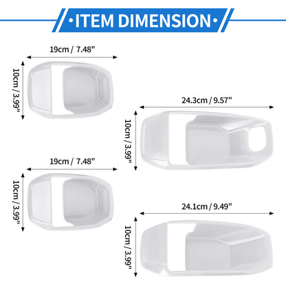 Set of 4 Door Bowl Cover Trim for Jeep Wrangler JL JLU (2018–2024) ABS White