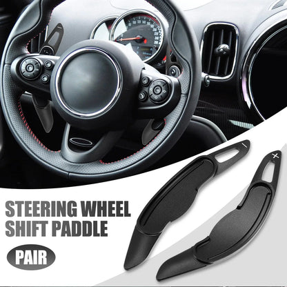 Black Steering Wheel Shift Paddle Extend Cover for BMW Mini Cooper