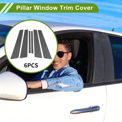 6 x Door Pillar Window Trim for BMW 5-Series Carbon Fiber (2011-2017)