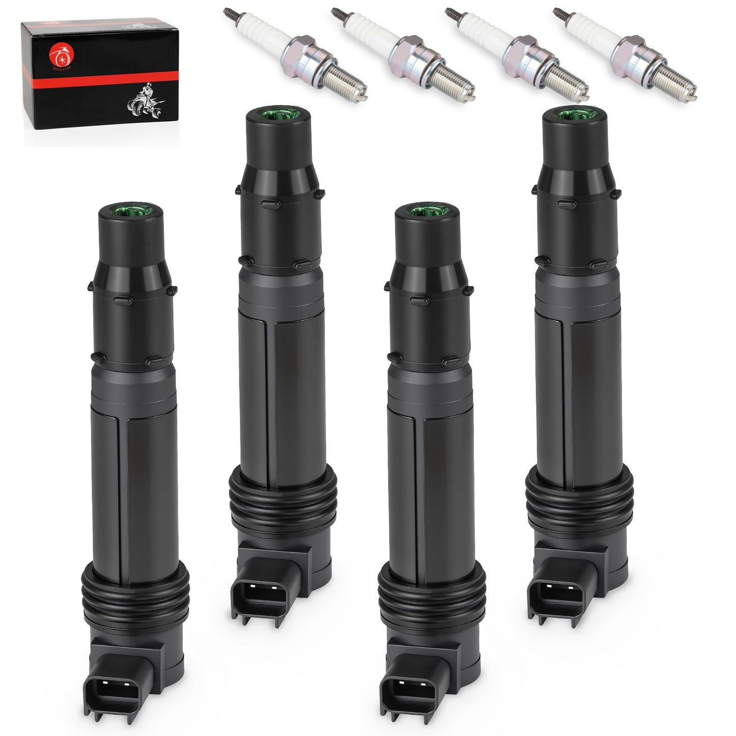 Set of 4 Ignition Coils for Kawasaki Ninja ZX-6R ZX-6RR (2003–2006)