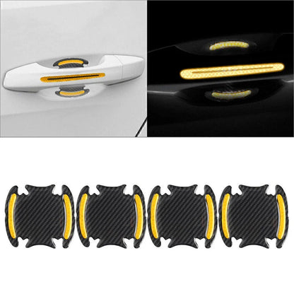 Carbon Fiber Gold Door Handle Reflective Sticker Scratch Cover Protection