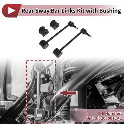 Set of 2 Rear Stabilizer Bar Links with Bushings for GMC Yukon (2000–2014) No.K6700