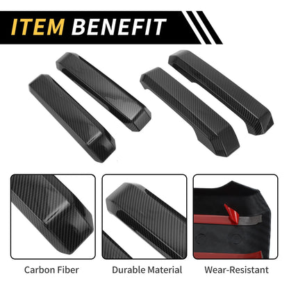 Set of 4 Interior Door Handle Cover Trims for Ford F-150 (2015–2020) Carbon Fiber Black