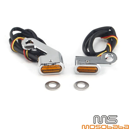 Motorcycle Front LED Mini CNC Turn Signal Lights for Harley Dyna