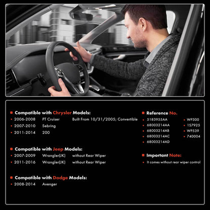 Windshield Wiper Switch for Jeep Wrangler JK (2007–2018)