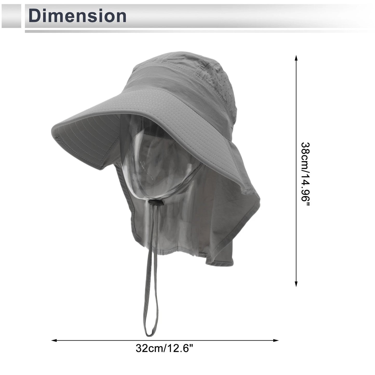 Cycling Hat with Neck Protection for Universal Fit (38x32cm)