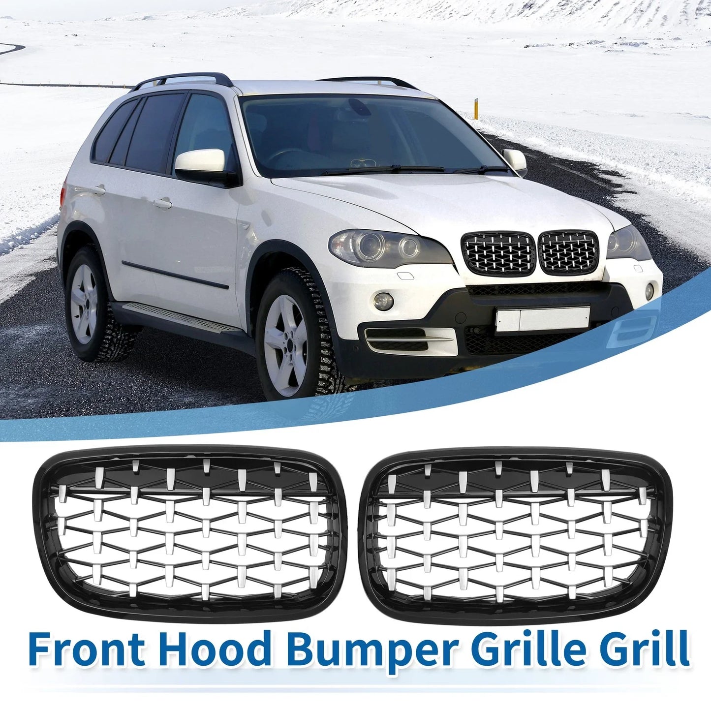 Front Hood Grille for BMW X5 X6 (2008 - 2013)