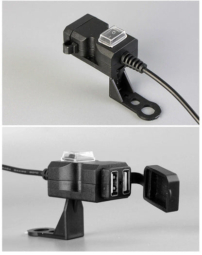 12V Waterproof Dual-USB Charger Socket for Motorbike Motorcycle