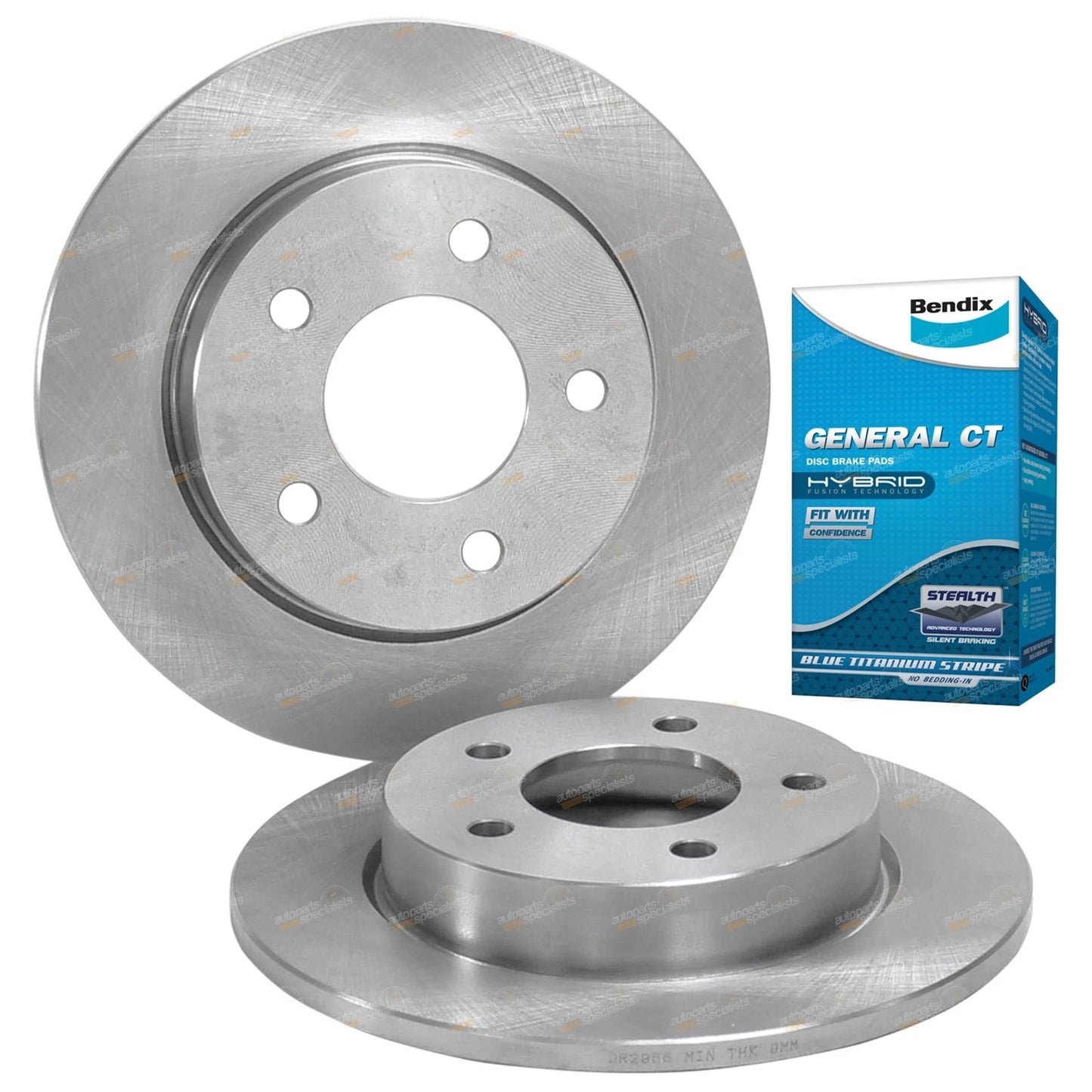 2x Rear Disc Rotors + Brake Pads for Mazda 3 BK BL (2004–2014) FWD