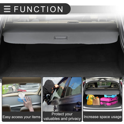 Retractable Cargo Cover for Lexus CT200h 2011-2017 Trunk Parcel Shelf Black