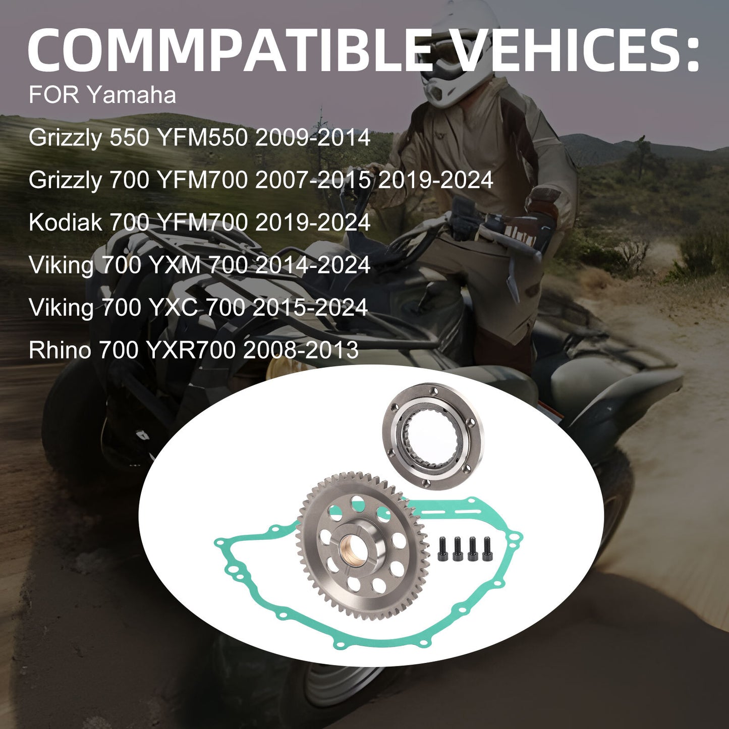 Starter Clutch Idler Gear Gasket Kit for Yamaha Viking 700 (2015–2024)