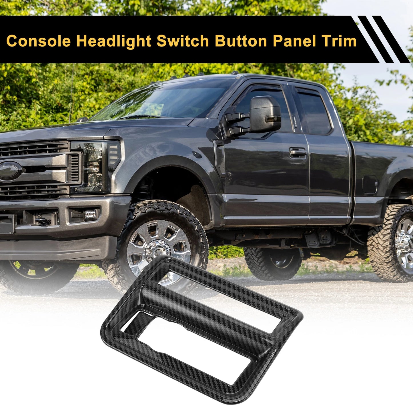 Carbon Fiber Pattern Central Control Panel Cover Trim for Ford F-150 (2021–2024)