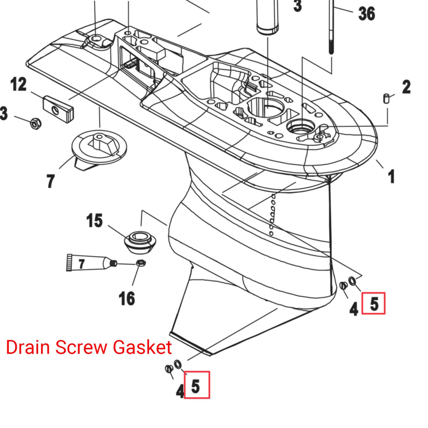 Drain Screw Gasket & Oil Plug Seal for Mercury Outboard