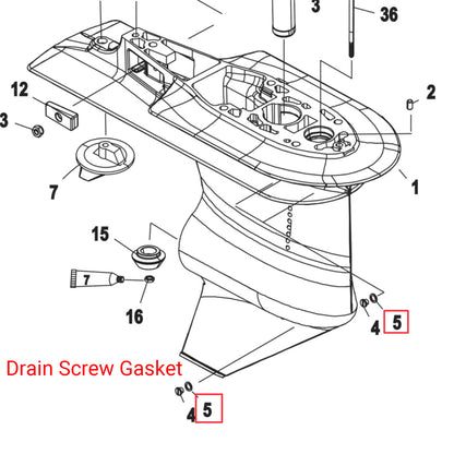 Drain Screw Gasket & Oil Plug Seal for Mercury Outboard