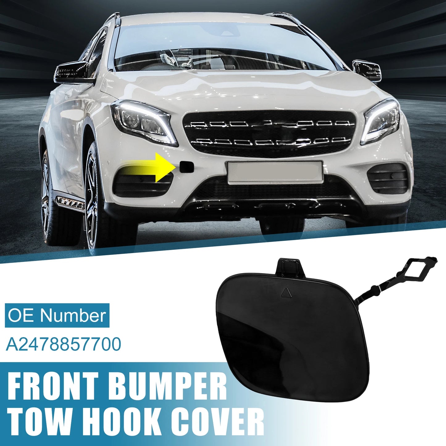 Tow Hook Cover for Mercedes-Benz GLB250 (2020–2022) Bright Black