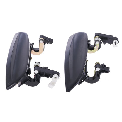 Set of 2 Outer Door Handles for Kia Rio (2002–2005) Smooth Black
